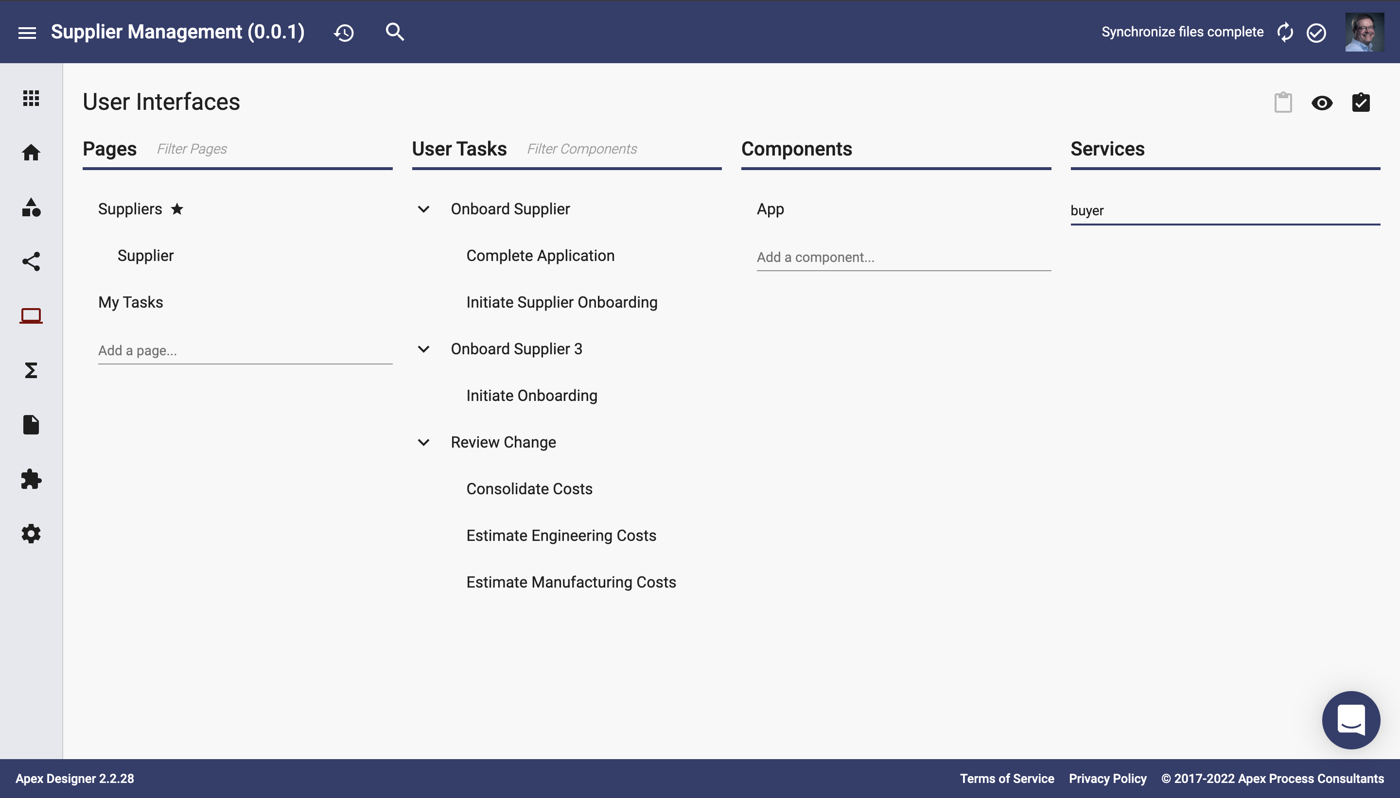 User interfaces page 