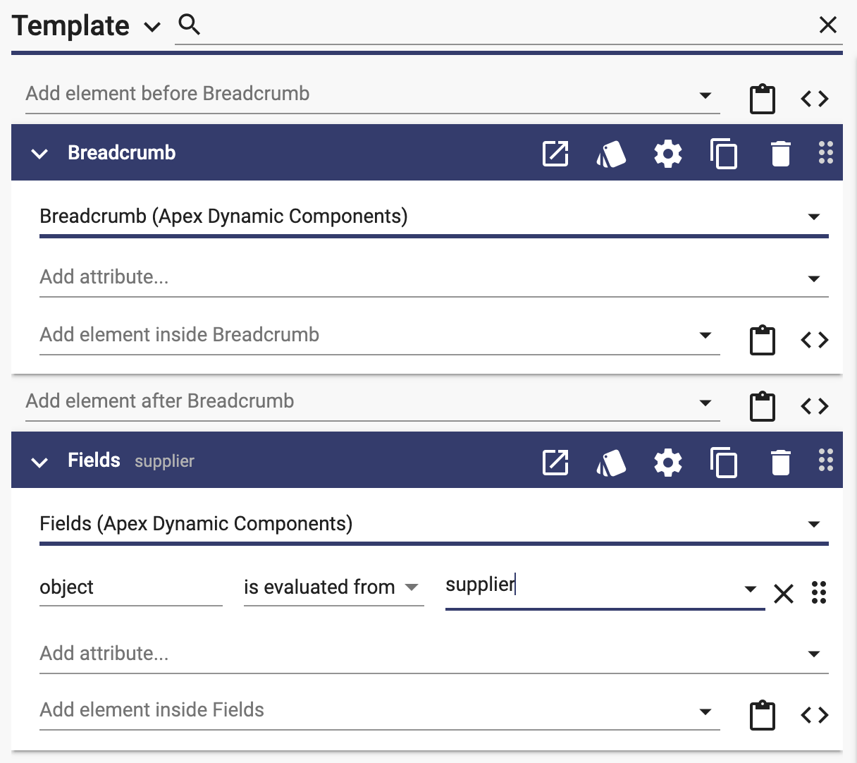 Add Supplier Breadcrumb and Fields