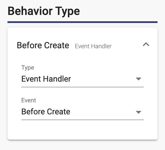 Define the behavior type