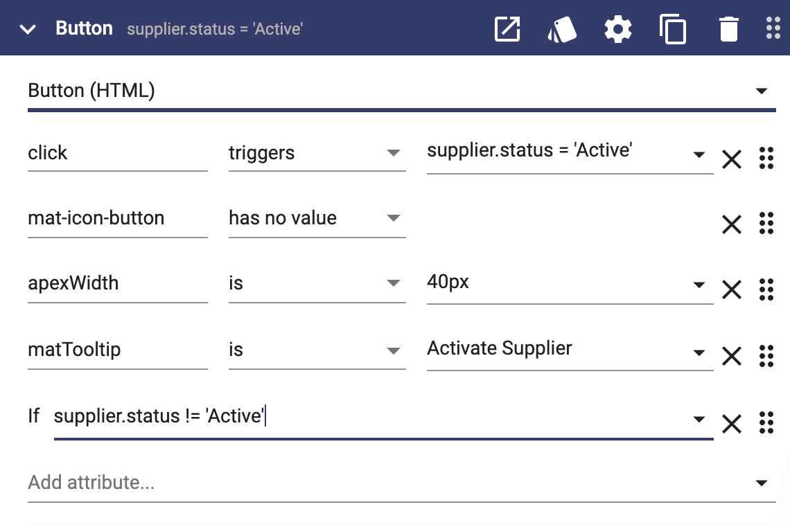 Add an 'if' attribute to make your buttons conditional