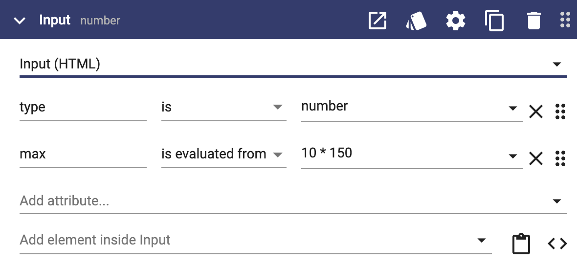 Attributes evaluated from expressions