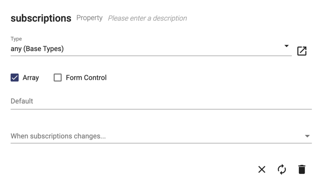 Property definition dialog