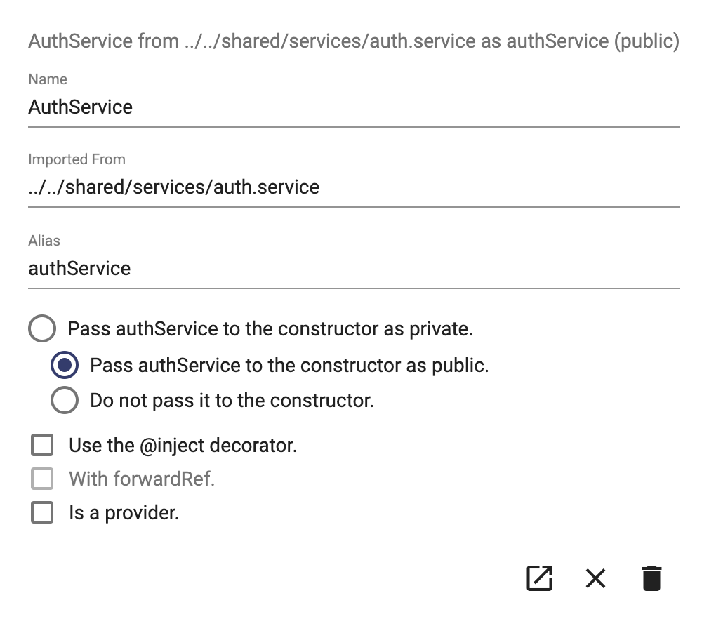 User interface dependency dialog