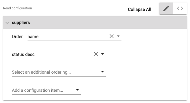 Read configuration with sort order