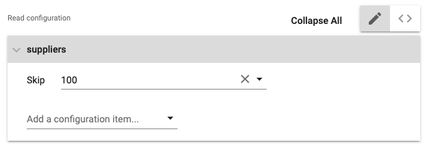 Read configuration with skip