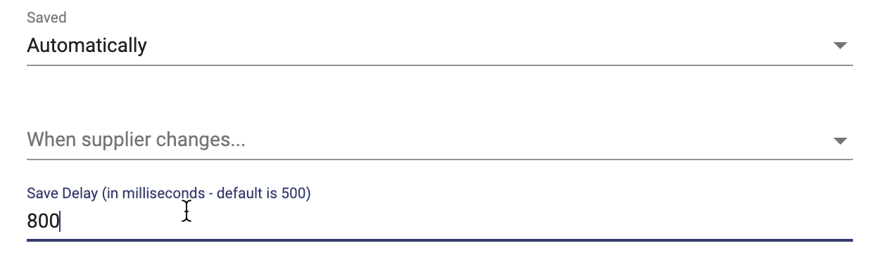 Save configuration with delay