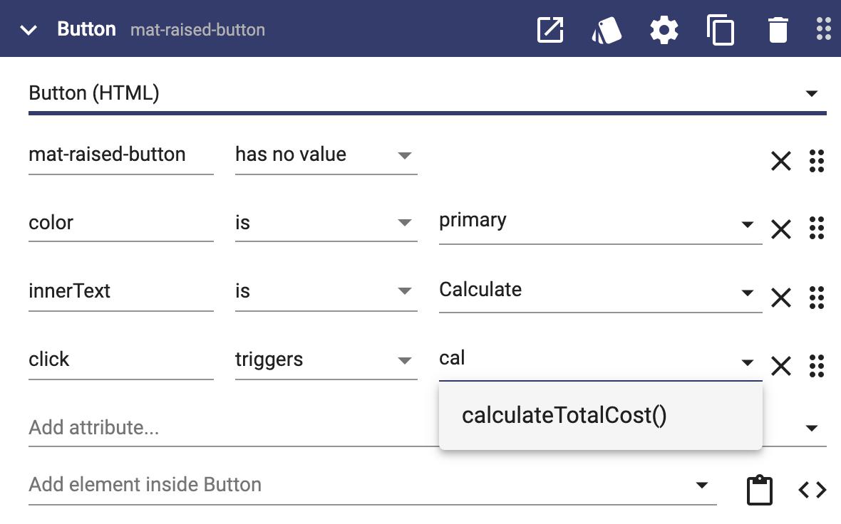 Button component with click