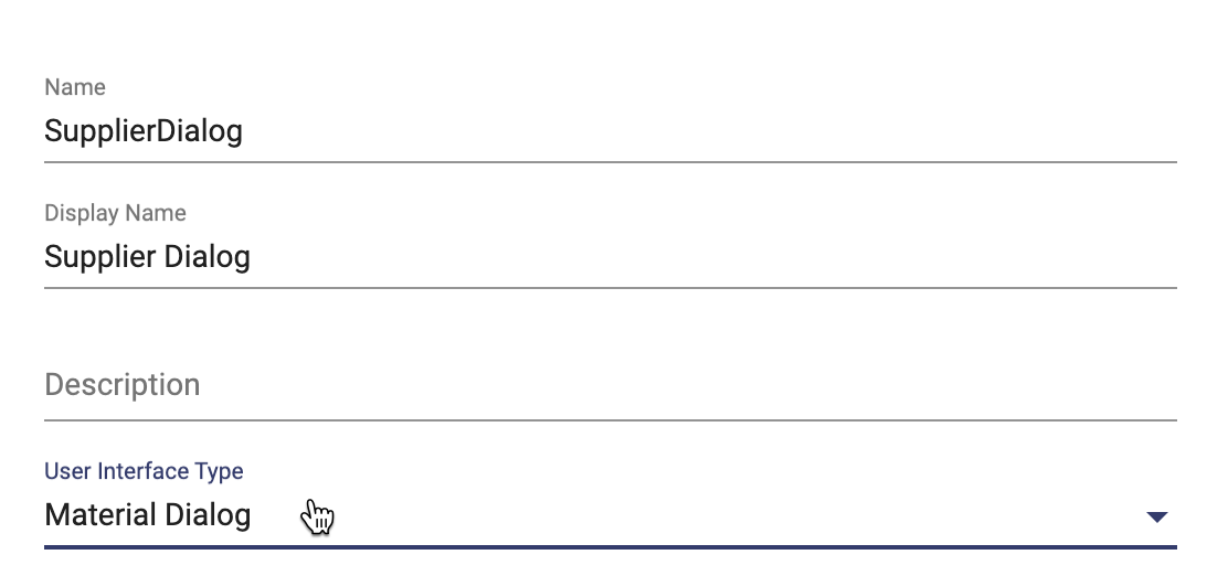 Create a dialog configuration