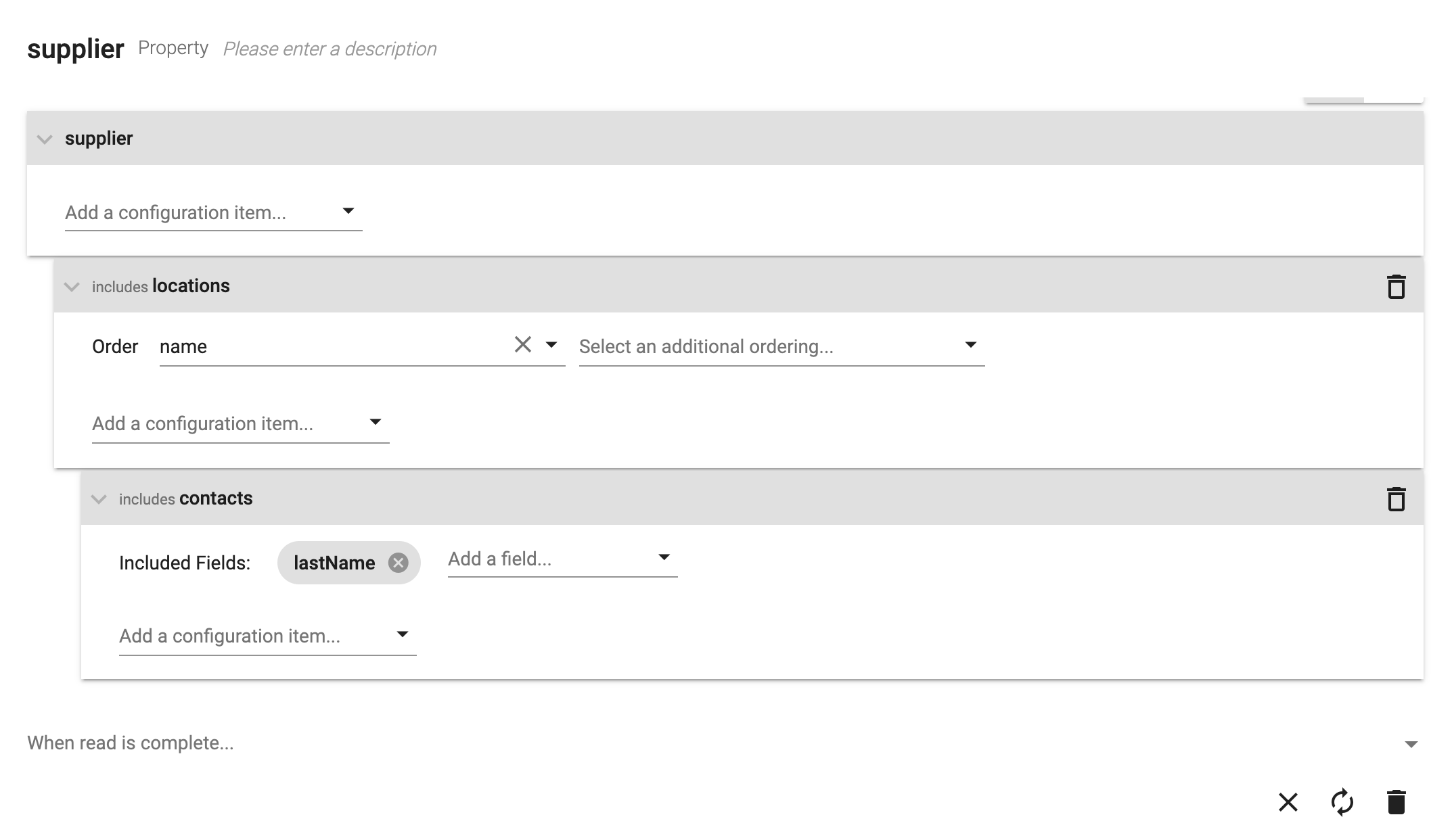 Read configuration with includes