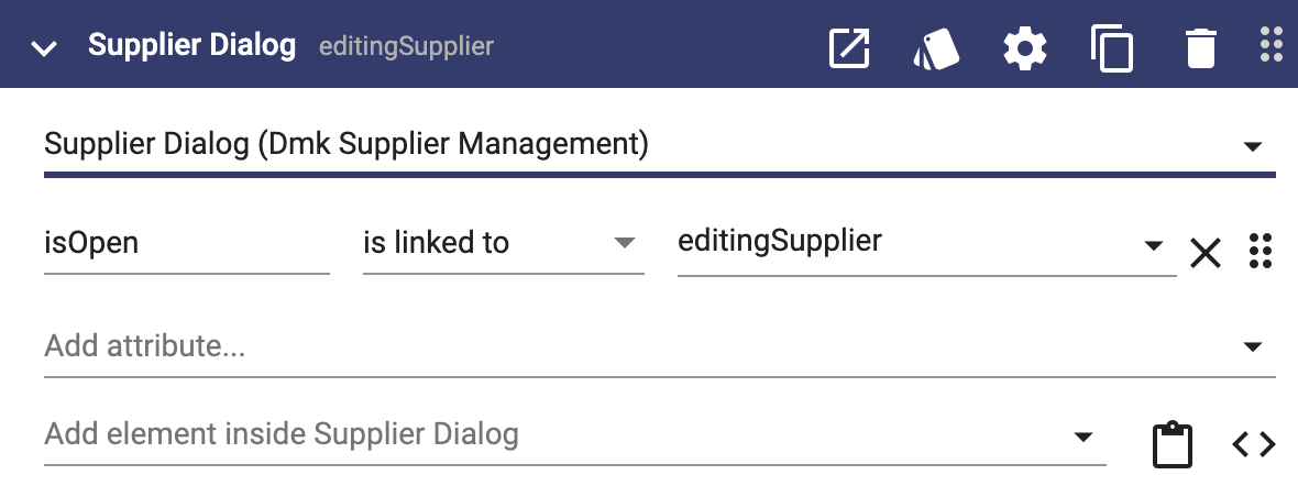 Dialog further configuration