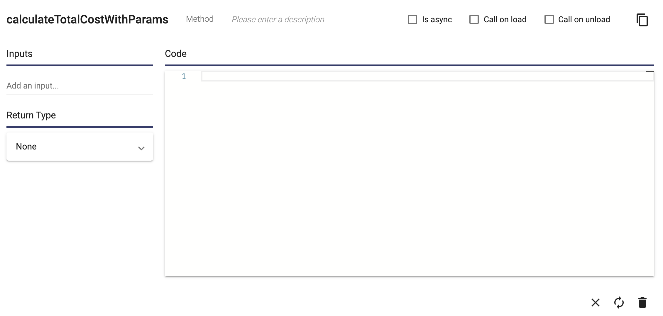 User interface method dialog