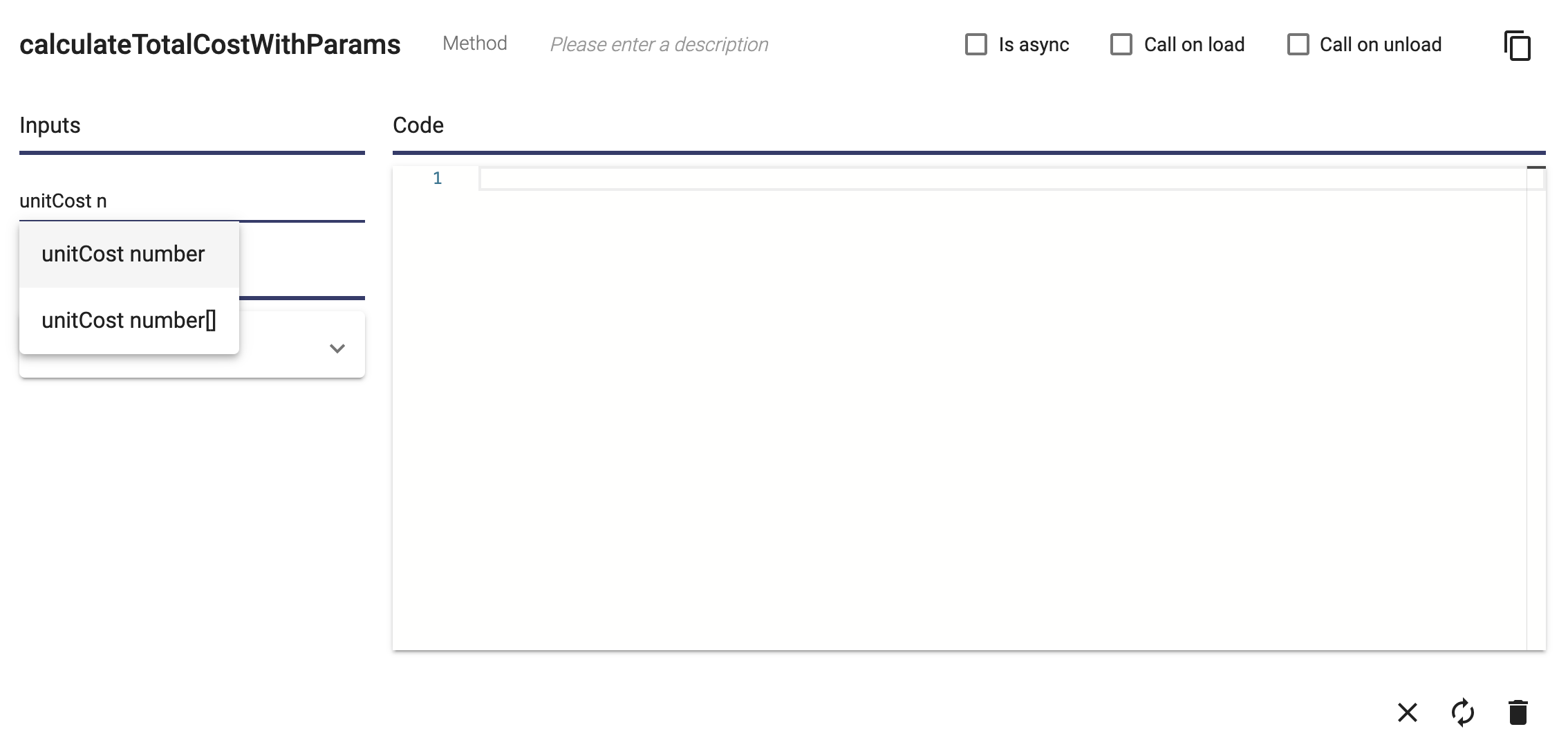 User interface method dialog