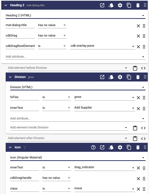 Advanced dialog configuration sample