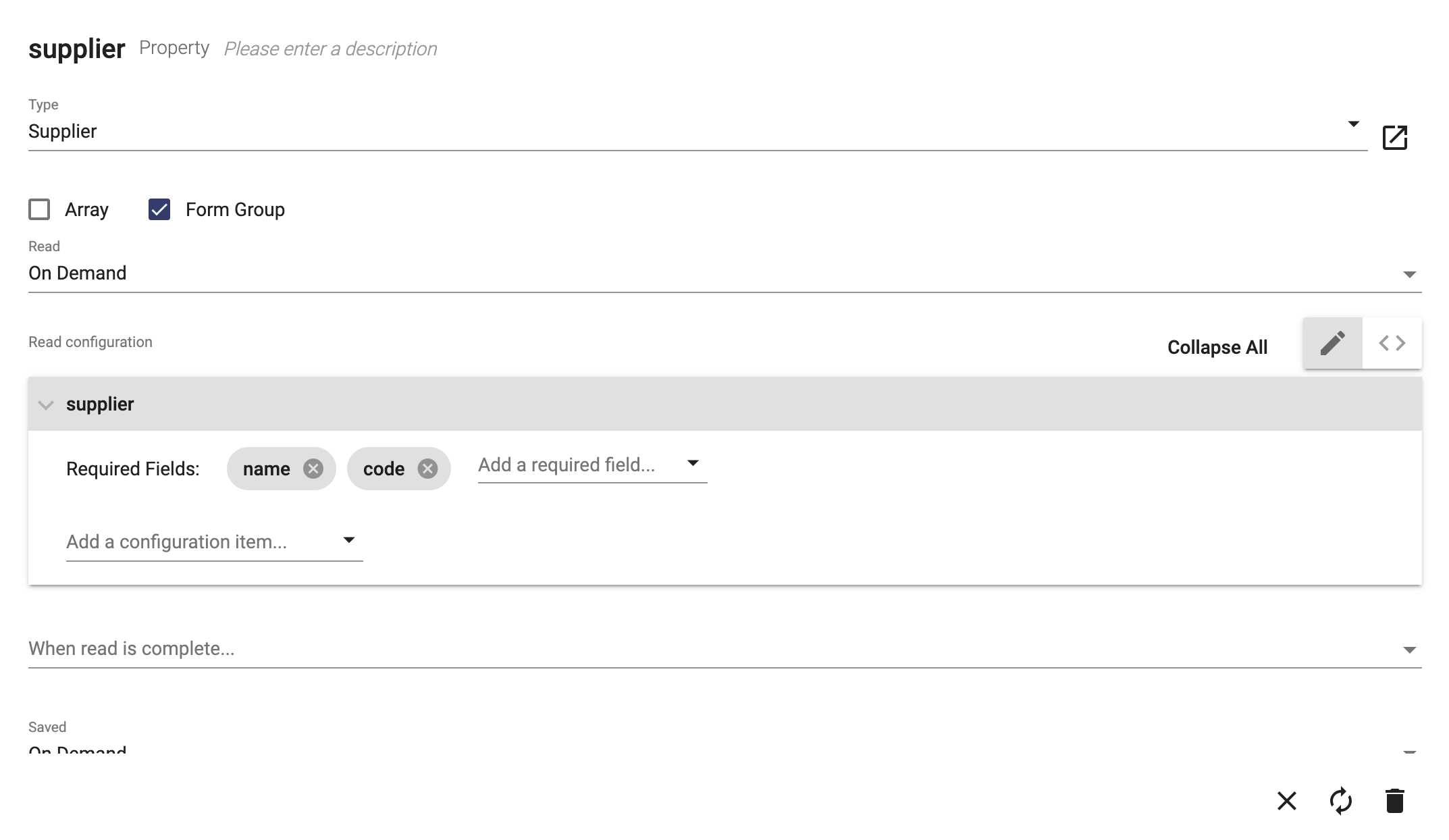 Read configuration with required fields