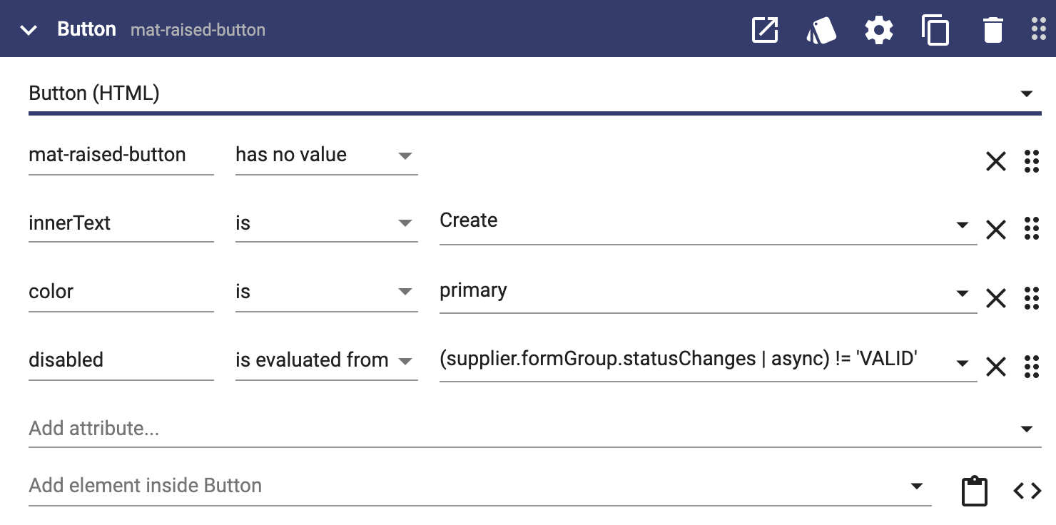 Button component with validation