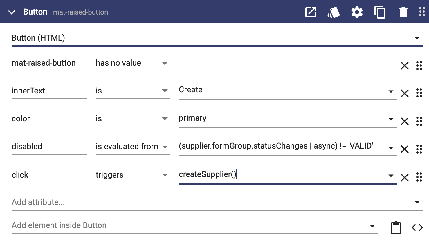 Button component with click