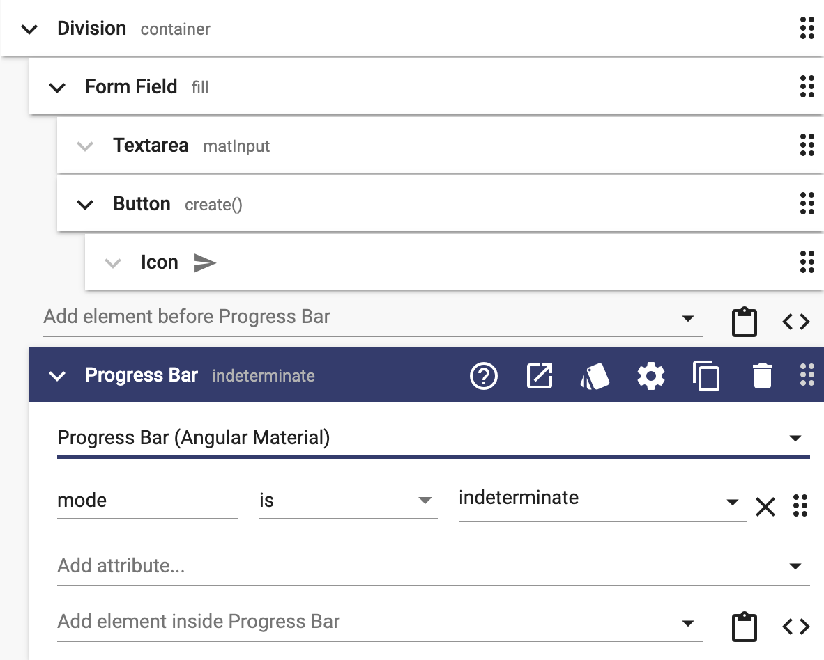 Adding a progress bar inside a division