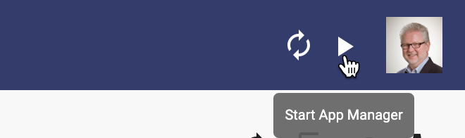 Start App Manager icon button