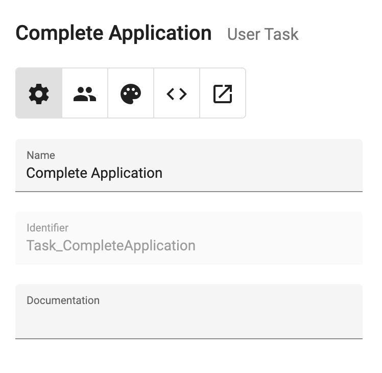 Open User Task Page button