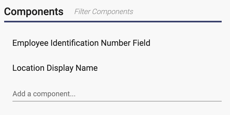 Component list