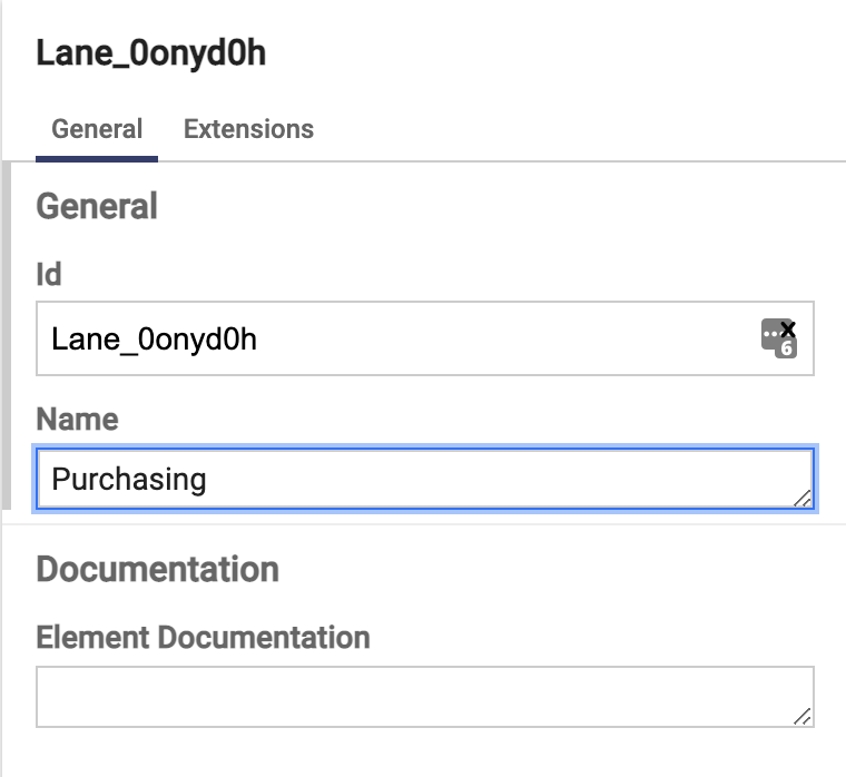 Lane settings panel