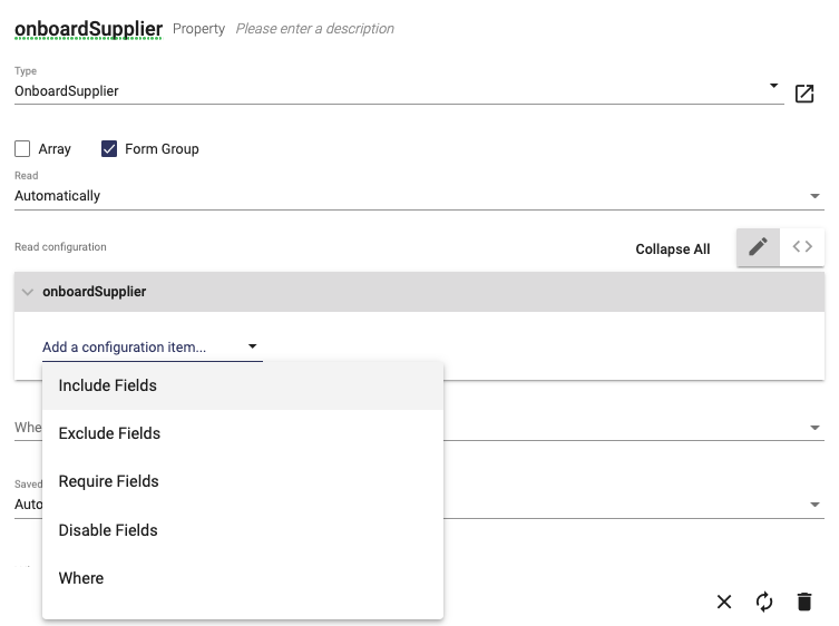 onboardSupplier read configuration